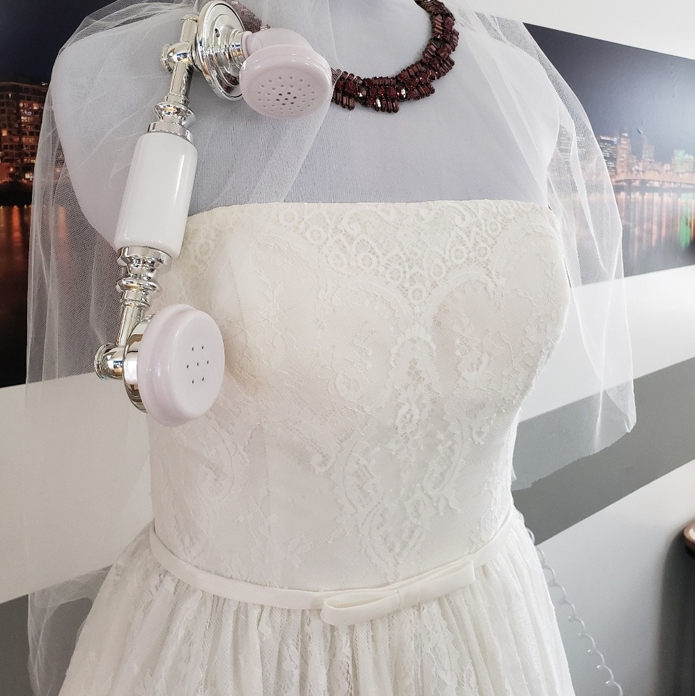 Wedding Gown by Mon Cheri, Ivory, midi, strapless - Picture 4 of 17
